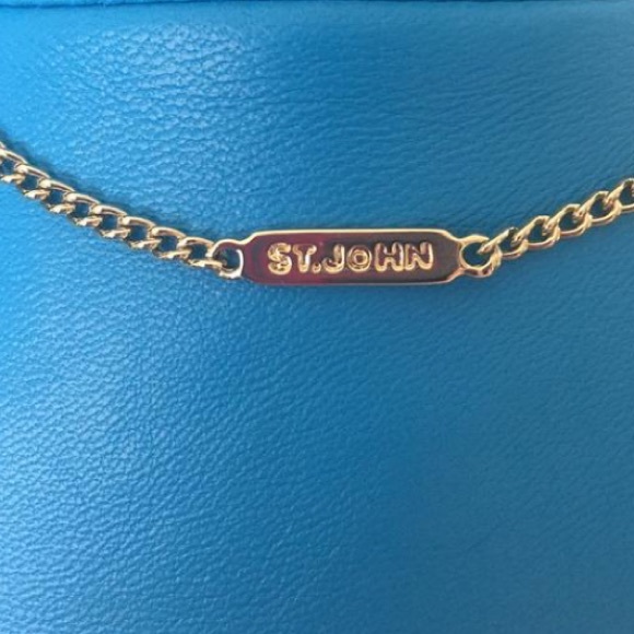 ST. JOHN Ice Blue Leather Jacket - Picture 2 of 8